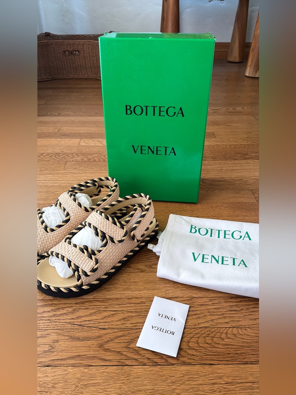 BOTTEGA VENETA Jack Raffia Slingback Sandals - Neutral - Picture 2 of 10